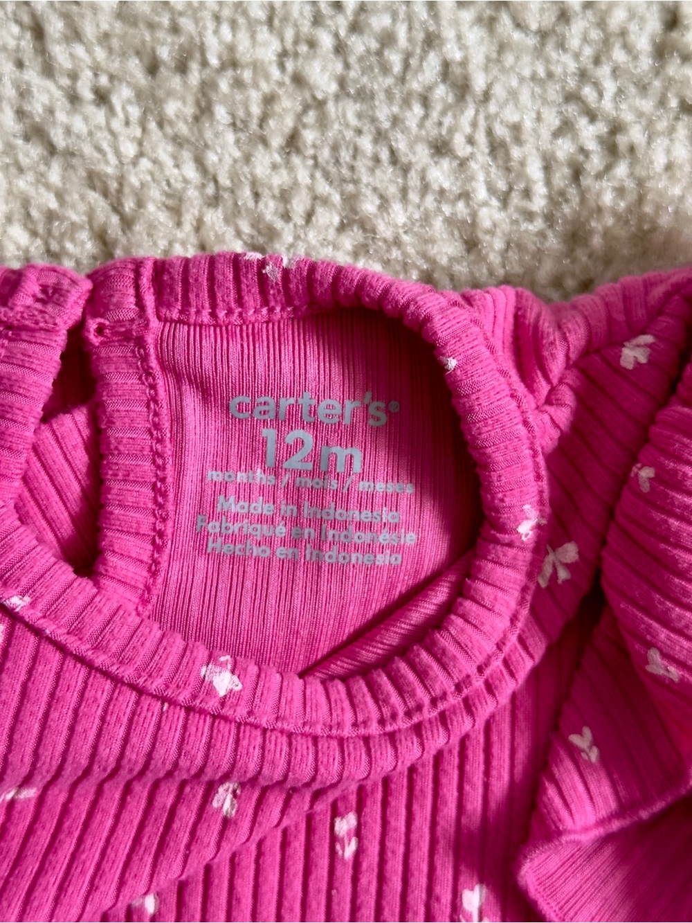 Carter's Hot Pink Ruffle Shoulder Set - Picture 2 of 2